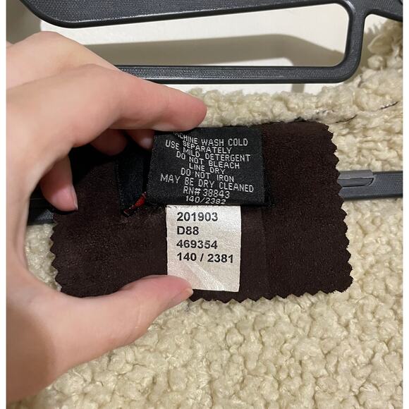 Via Spiga Brown Suede Winter Jacket Sherpa Lined Button Up Y2K Bratz Small - Picture 7 of 8